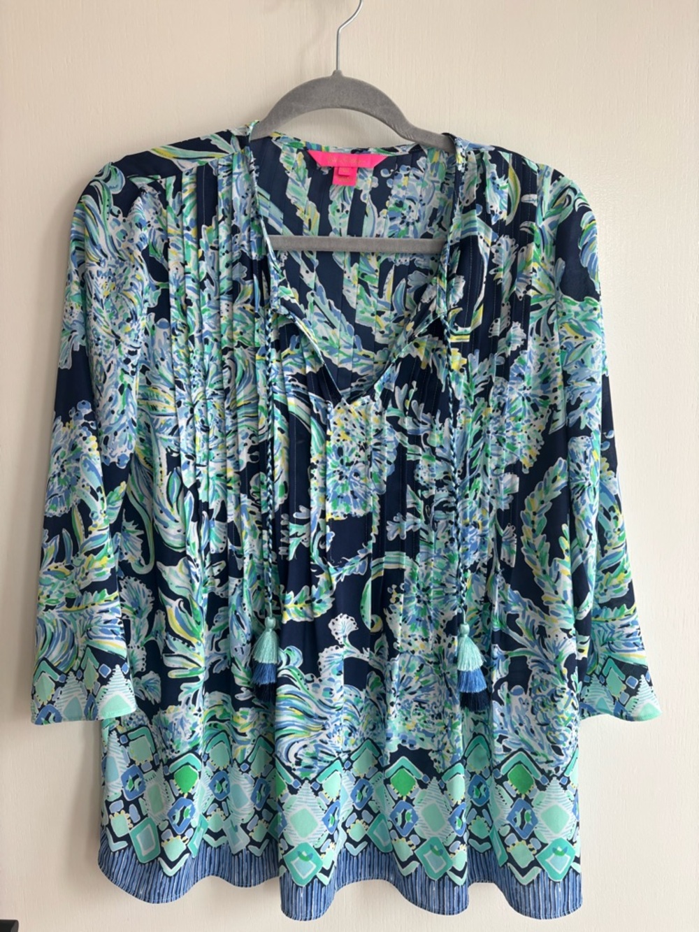 Lilly Pulitzer Navy, Aqua & Mint Floral Tunic
